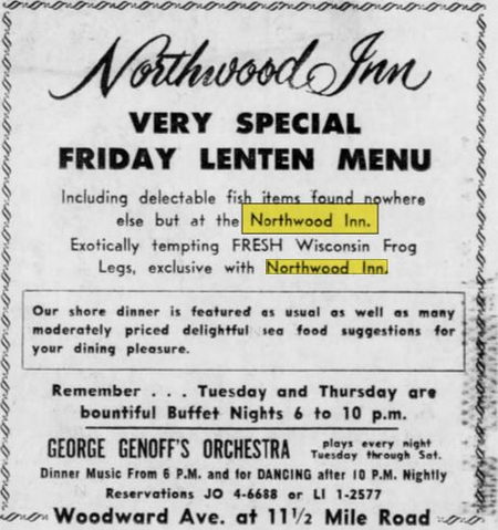 Northwood Inn - Mar 12 1965 Ad